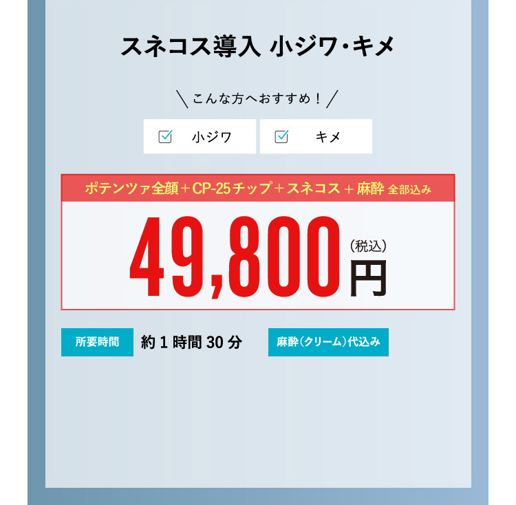 スネコス導入 小ジワ・キメ ¥49,800
