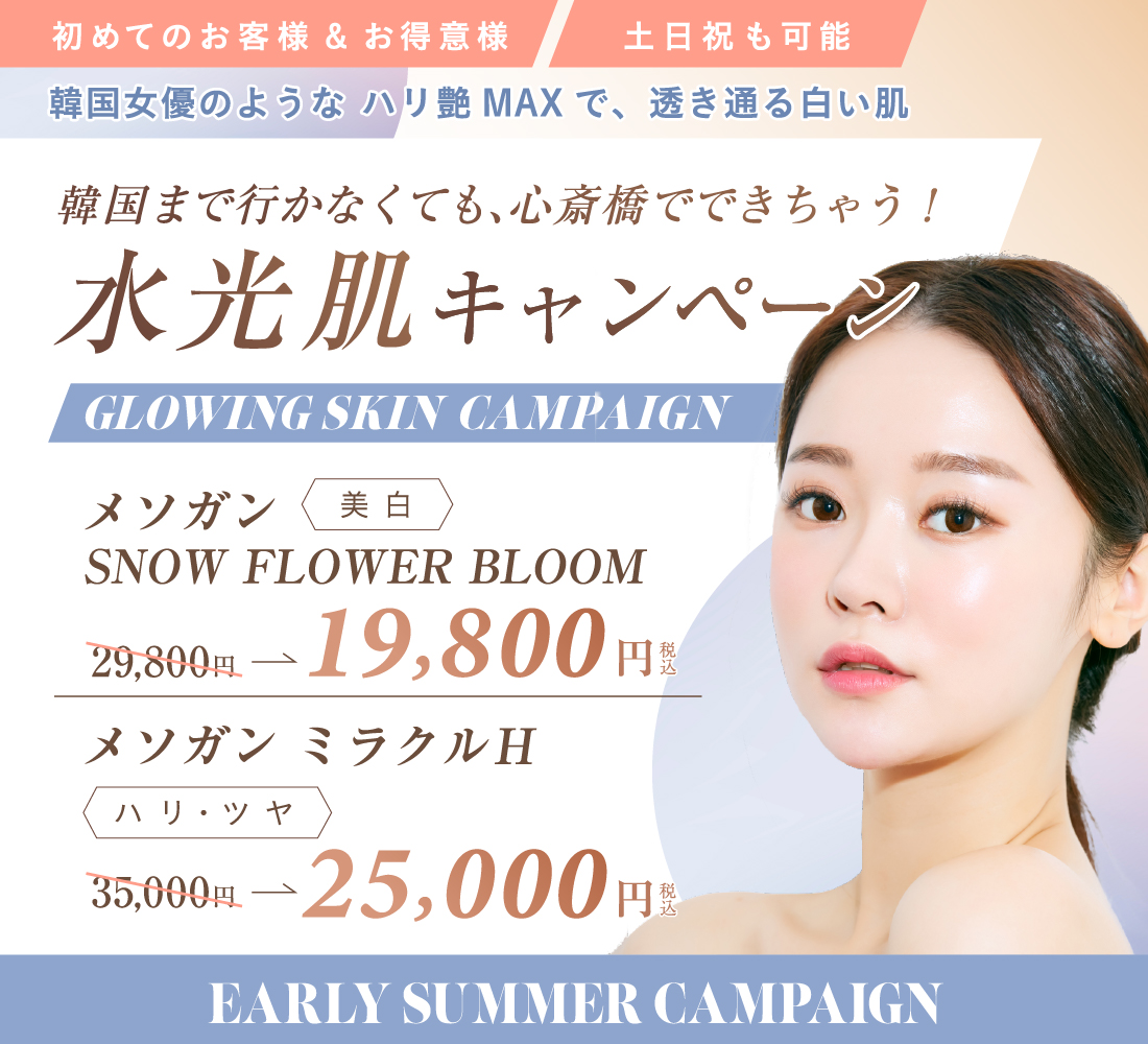 水光肌キャンペーン メソガン Snow Flower Bloom 19,800円 税込 ミラクルH 25,000円 税込
